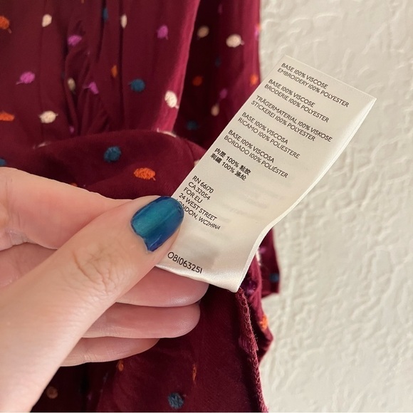 Anthropologie Maeve Dottie Embroidered Polka Dot Blouse - Picture 9 of 9